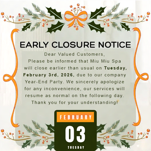 Early closing notice for Year end party 2026